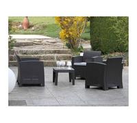 Salon De Jardin En Résine Tressée Vinto 4 Places Anthracite - Jardideco Gris