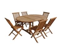 Happy Garden - Salon de jardin SETTEC03 en bois 6 places 1110×470×170 mm 14 kg