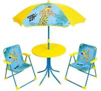 Salon de Jardin Enfant FUN HOUSE MARSUPILAMI, Jaune, 2 Chaises Pliantes, Parasol