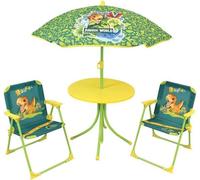 Salon de Jardin Enfant Jurassic World, Table 46x46 cm, Chaises 53x39x39 cm, Parasol 125x100 cm