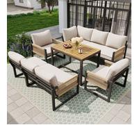 Salon de Jardin Extérieur Moderne, Ensemble Complet pour Terrasse et Jardin