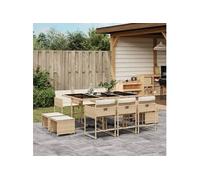 Salon de jardin GENERIQUE 10 personnes resine tressee 165 x 106 x 73 cm 11 pieces