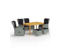 Vidaxl Ensemble De Salle À Manger De Jardin 7 Pcs Gris Clair