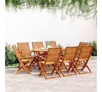 vidaXL Chaises de jardin pliantes Lot de 8 Bois massif acacia 57×66×95 cm Assise rembourrée