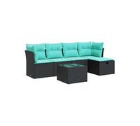 Salon de jardin GENERIQUE noir 6 pieces rotin 55 x 55 x 37 cm