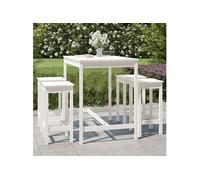 vidaXL Ensemble de bar de jardin 5 pièces en pin massif blanc