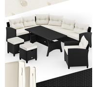 CASARIA® Salon de jardin lounge en résine tressée