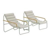 Salon de Jardin Lounge "Ithaka" 100cm Beige & Vert Beige