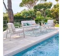 Hespéride Salon de jardin LUZANE 5 places Aluminium traité époxy Polyester Argile