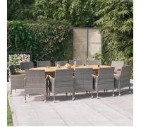 Maison Exclusive - Ensemble de salle à manger de jardin 13 pièces avec coussins gris