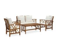Maison Exclusive - Salon de jardin 4 pcs avec coussins Bois d'acacia solide