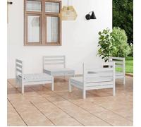 Maison Exclusive - Salon de jardin 4 pcs Blanc Bois de pin massif