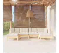 Maison Exclusive - Salon de jardin 6 pcs avec coussins crème bois de pin