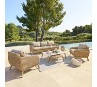 Hespéride Salon de jardin MANISSA Honey – 5 places – Aluminium traité époxy, résine tressée