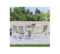 vidaXL Coussins de chaise de jardin dossier haut lot de 6 120x50x3 cm Taupe