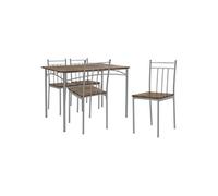 ML-Design Table de salle à manger 5 pièces, bois flotté, MDF laminé, pieds en métal, 4 personnes