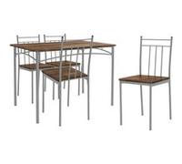 Salon de jardin ml design mdf marron 5 pieces 110 x 70 x 75 cm Braun, Silber