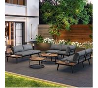 Salon de jardin modulable, 150kg charge par siège, canapé et tables dimensions standard ensemble complet polyva SALON BAS DE JARDIN