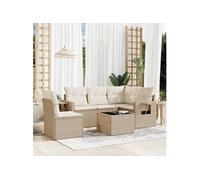 Salon de jardin modulable vidaxl 6 pieces beige resine tressee 62 x 55 x 69 cm Beige G