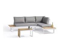 Salon de jardin modulable Aluminium DCB GARDEN 4 places TOKYO et bois d acacia Mult Bois G