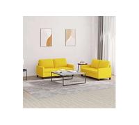 Salon de jardin modulable bois jaune 2 pieces