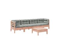 vidaXL Ensemble de 5 canapés de jardin avec coussins en bois massif de douglas