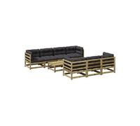 vidaXL Ensemble de 8 canapés de jardin avec coussins en pin imprégné