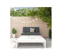 vidaXL Ensemble salon de jardin 2 pièces avec coussins blanc bois massif