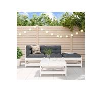Salon de jardin modulable bois massif blanc 4 pieces x 62 x 70.5 3 personnes