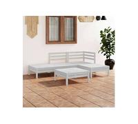 vidaXL Ensemble salon de jardin 5 pièces pin massif blanc