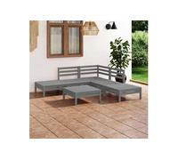 vidaXL Ensemble salon de jardin 6 pièces pin massif gris