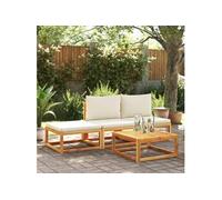 vidaXL Ensemble canapé de jardin 4 pièces avec coussins bois acacia & corde