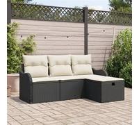 Salon de jardin modulable GENERIQUE 4 pieces rotin 55 x 176 x 69 cm Noir