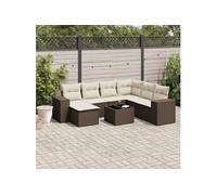 Salon de jardin modulable GENERIQUE 7 personnes 8 pieces resine tressee 62 x 62 x 69 cm marron
