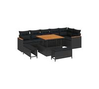 Salon de jardin modulable GENERIQUE 9 pieces noir rotin 55 x 62 x 85 cm