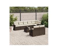Salon de jardin modulable GENERIQUE marron 8 personnes 9 pieces 62 x 62 x 69 cm resine tressee