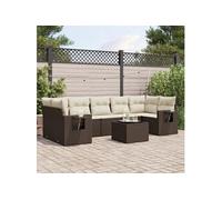 Salon de jardin modulable GENERIQUE marron 8 pieces resine tressee 62 x 62 x 69 cm 7 personnes