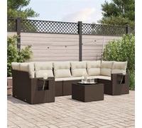 vidaXL Ensemble de jardin canapé 8 pièces avec coussins Marron Poly rotin