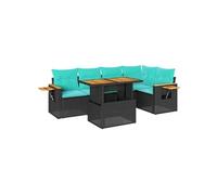 Salon de jardin modulable GENERIQUE noir 6 pieces rotin 55 x 62 x 69 cm