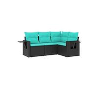 Salon de jardin modulable GENERIQUE noir resine tressee 4 pieces 62 x 62 x 69 cm