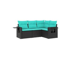 Salon de jardin modulable GENERIQUE noir resine tressee 4 pieces 62 x 62 x 69 cm