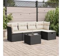 Salon de jardin modulable GENERIQUE noir resine tressee 6 pieces 55 x 55 x 37 cm 5 personnes Noir