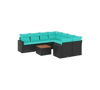 Salon de jardin modulable GENERIQUE noir rotin 9 pieces 62 x 62 x 69 cm