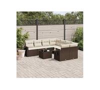 Salon de jardin modulable GENERIQUE resine tressee marron 8 personnes 62 x 55 x 69 cm 9 pieces