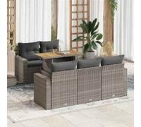 Salon de jardin modulable - Lot de 6 pieces - Gris - Resine tressee - 2 personnes Gris