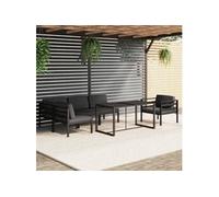 Salon de jardin modulable metal gris 6 pieces 70 x 64.5 cm