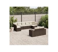 Salon de jardin modulable resine tressee marron 9 pieces 62.0 x 62 x 69 9 personnes