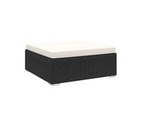 vidaXL Modular-Fußhocker 1 Stk. + Auflagen Poly Rattan Schwarz