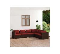 Salon de jardin modulable resine tressee rouge 6 pieces x 70 x 60.5 6 personnes