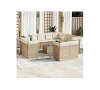 Salon de jardin modulable rotin beige 12 pieces 11 personnes
